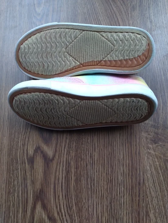 Kids Rainbow Pastel Glitter Sneakers - Comfortable Lace-Up Casual Shoe - Picture 5 of 6